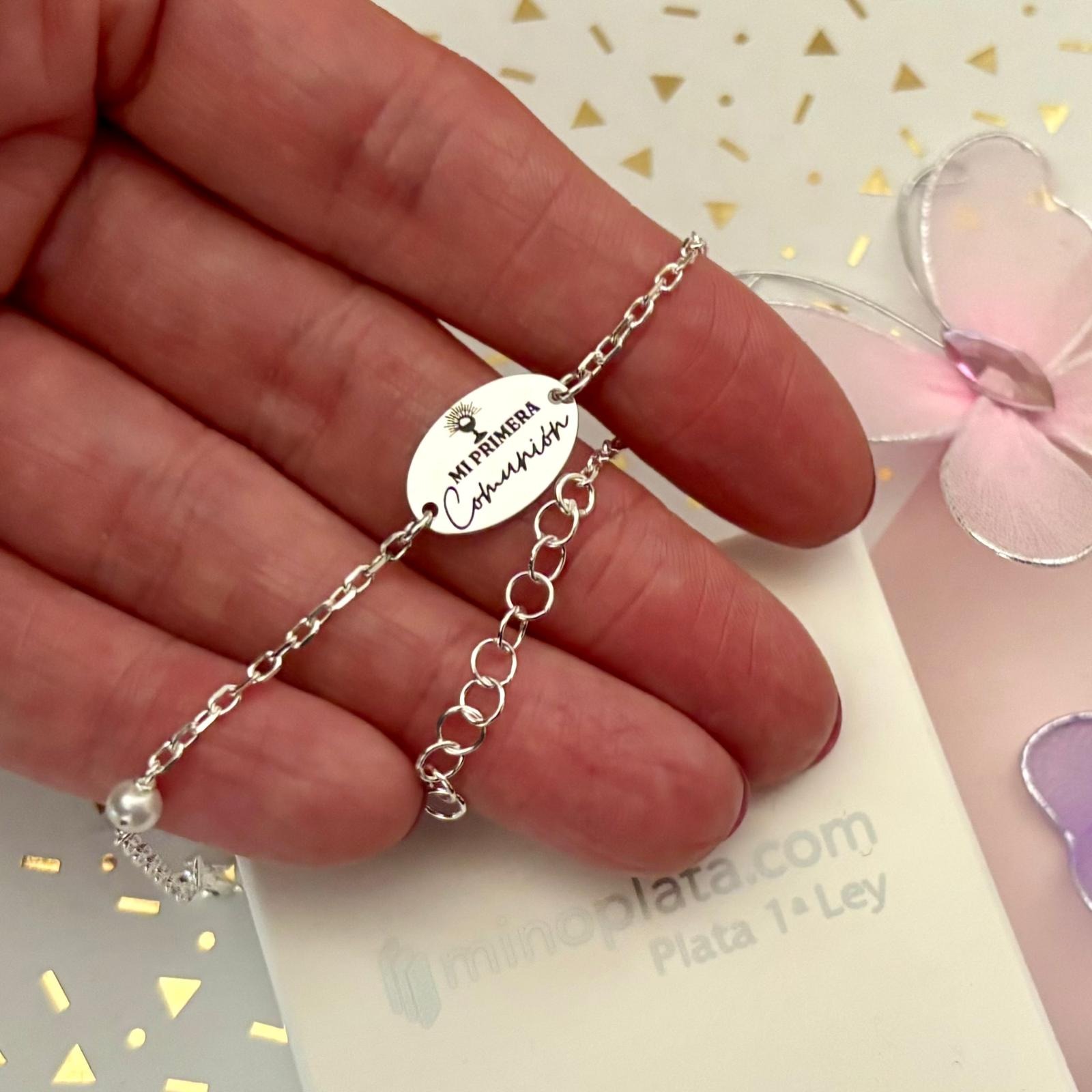 Pulsera Primera Comunión de Plata de ley 925 y Perlas 2