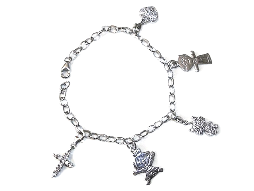 Pulsera con colgantes tipo Charms en Plata de ley