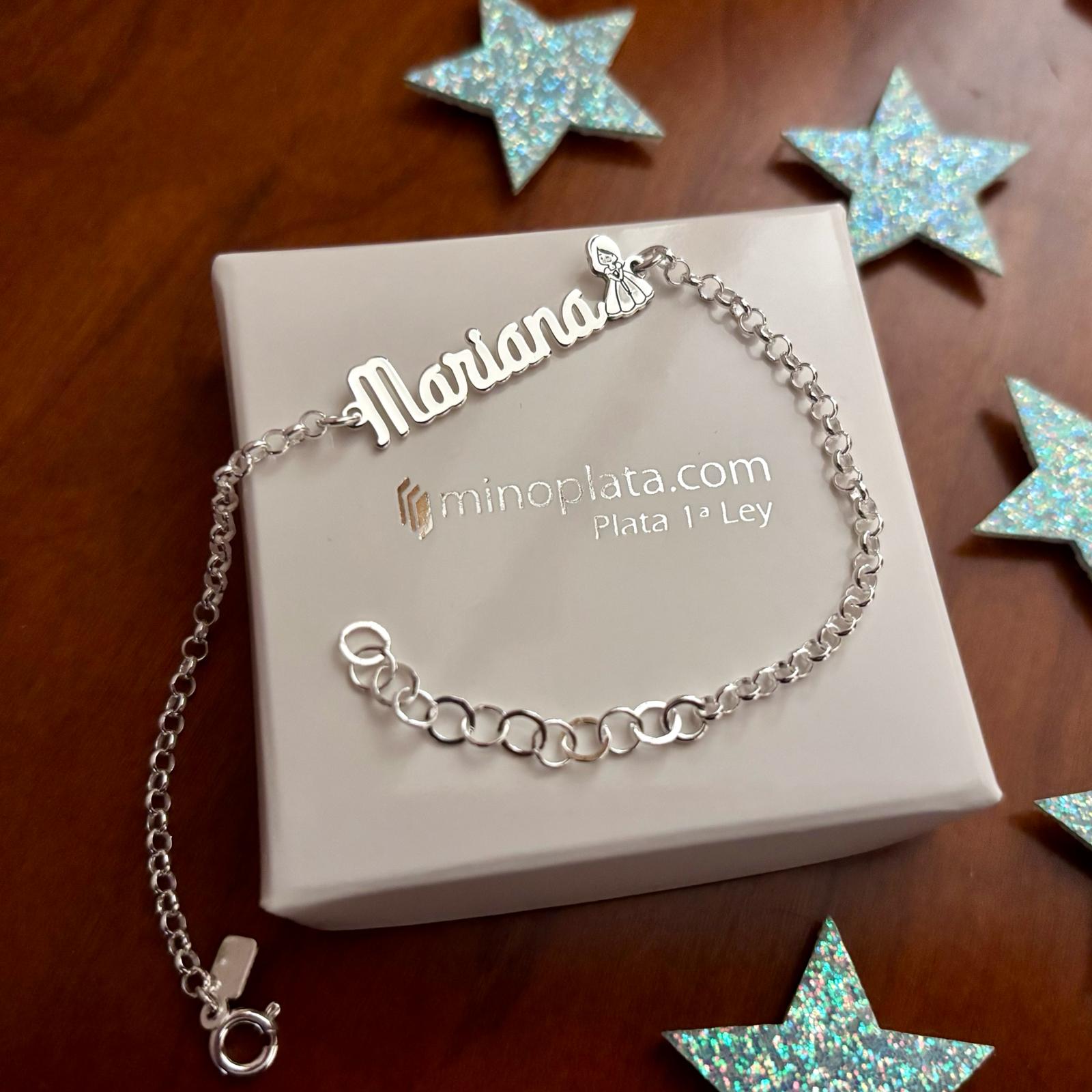 Pulsera Primera Comunión con nombre Personalizado de Plata de ley 1
