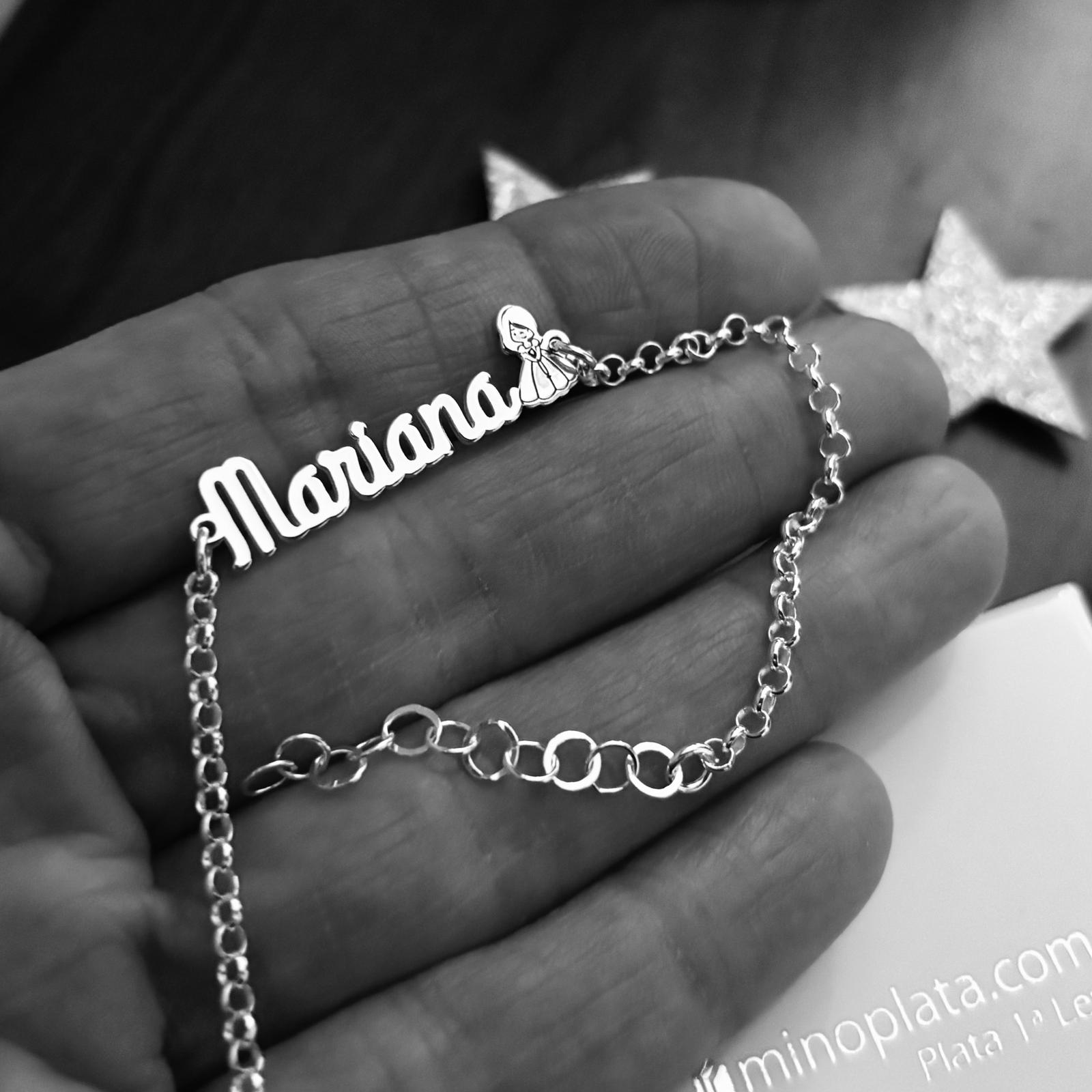 Pulsera Primera Comunión con nombre Personalizado de Plata de ley 3
