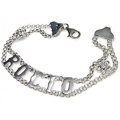 Pulsera con cualquier nombre o palabra de Plata de ley