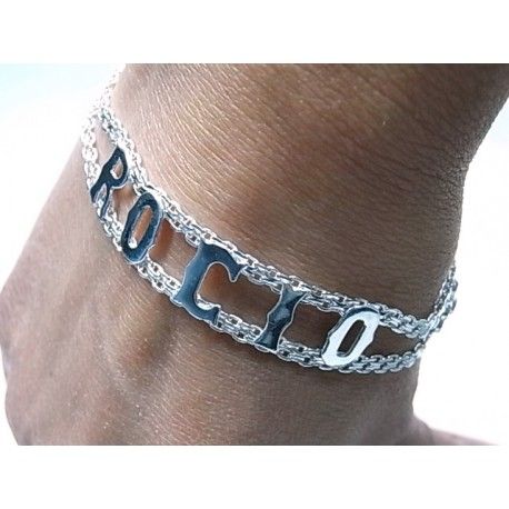 Pulsera con cualquier nombre o palabra de Plata de ley 2