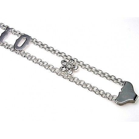 Pulsera con cualquier nombre o palabra de Plata de ley 3