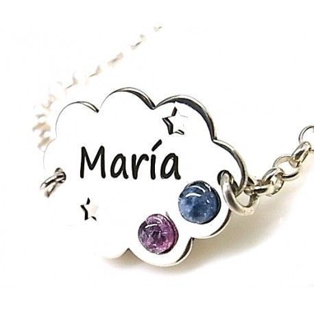 Pulsera con nombre nube de Plata 1