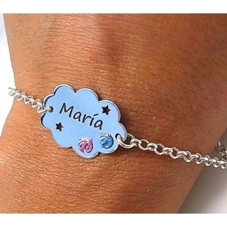 Pulsera con nombre nube de Plata 2