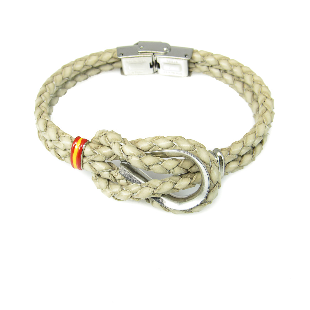 Pulsera nudo marinero y Acero con bandera de España