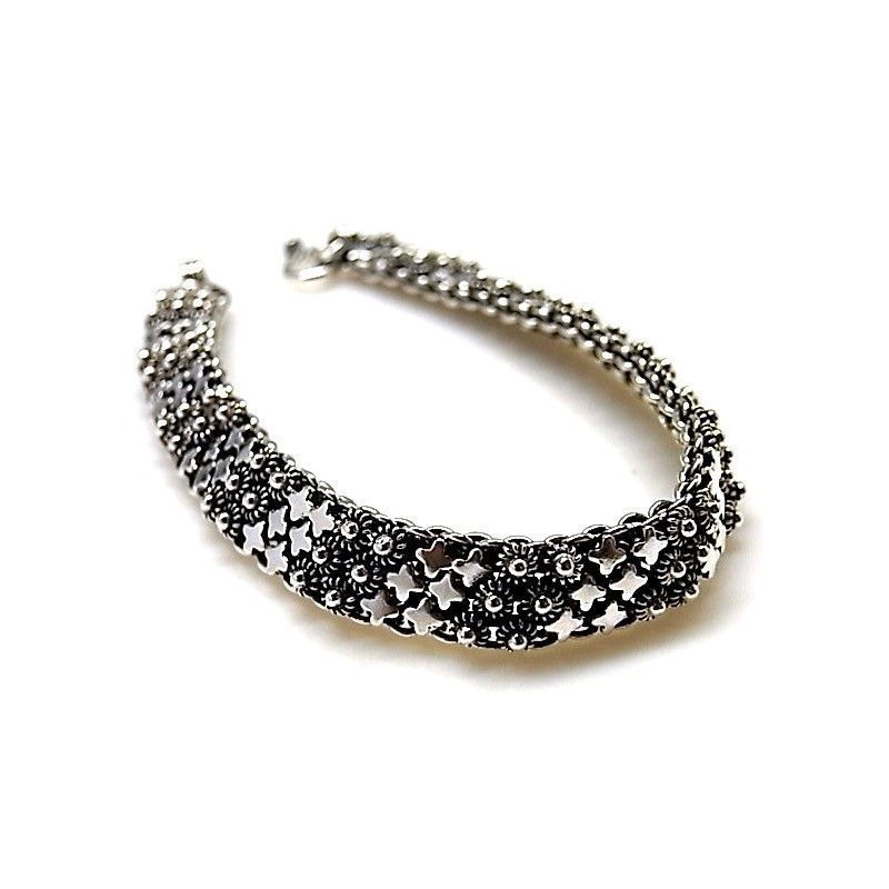 Pulsera de Plata de ley envejecida para mujer 1