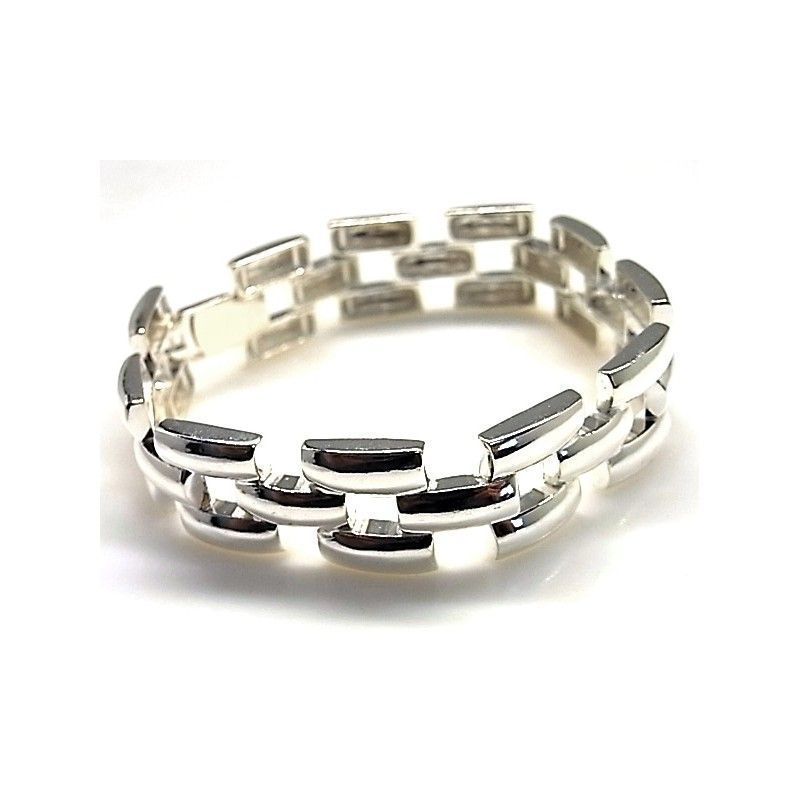 Pulsera eslabones panter de Plata de ley para mujer