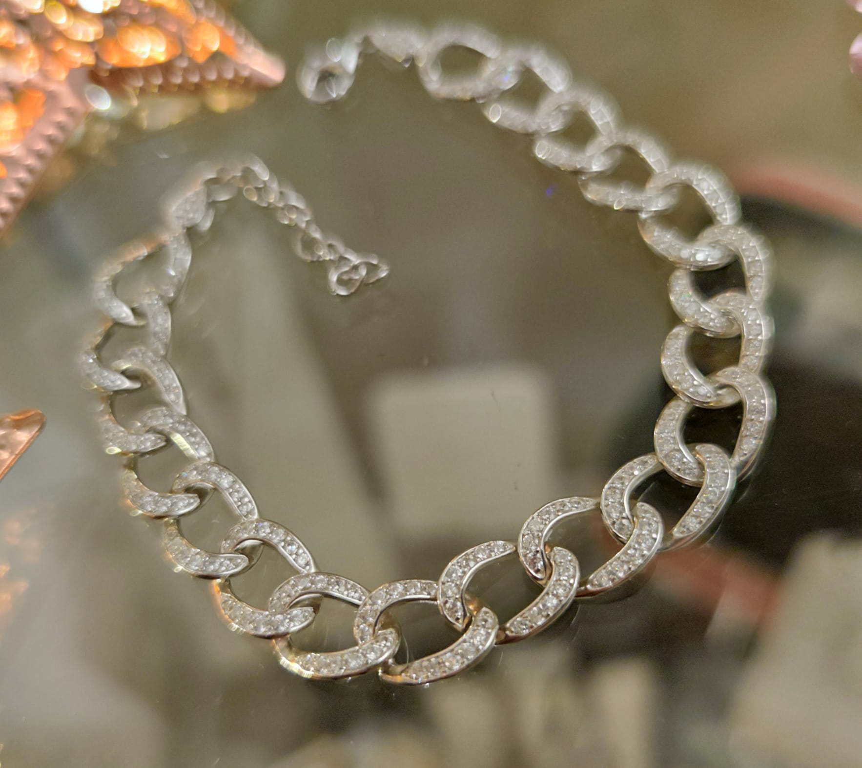 Pulsera de Plata rodiada para mujer con eslabones de Circonitas 3