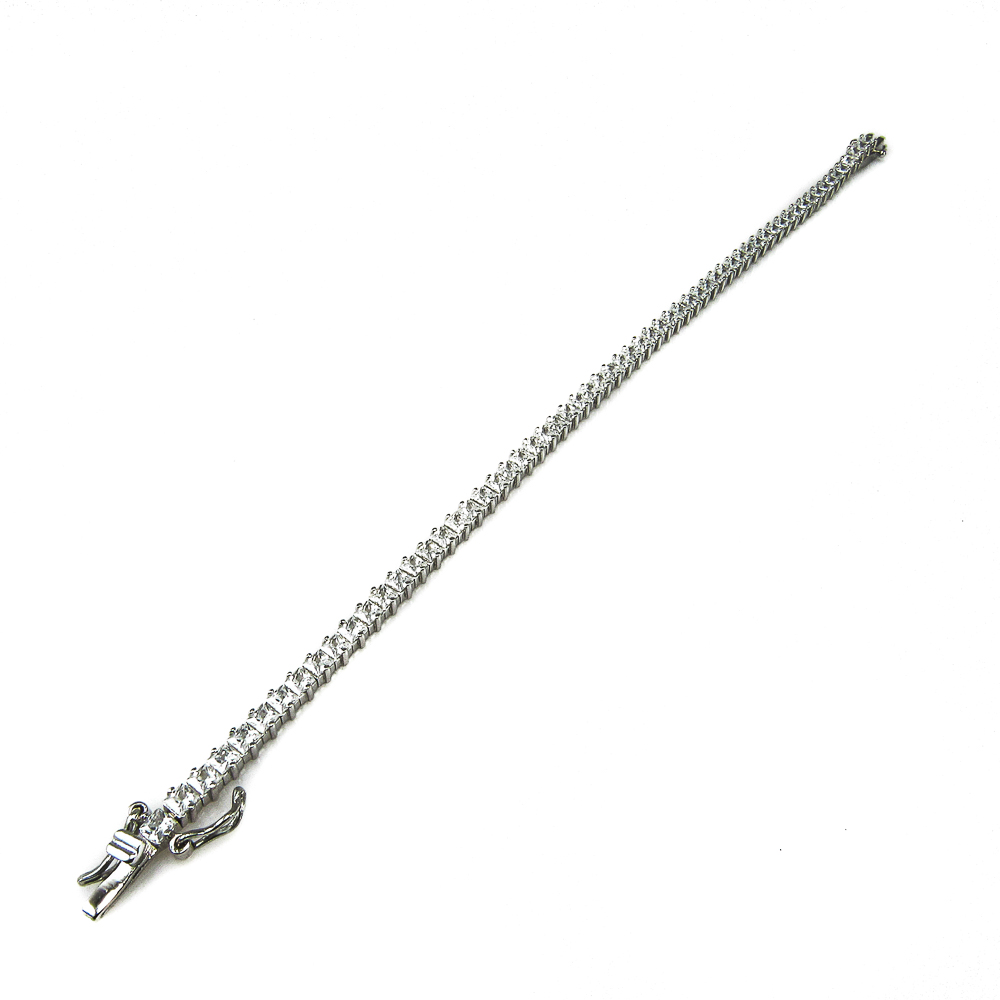Pulsera tipo rivière de Plata de ley rodiada y Circonitas mujer 1