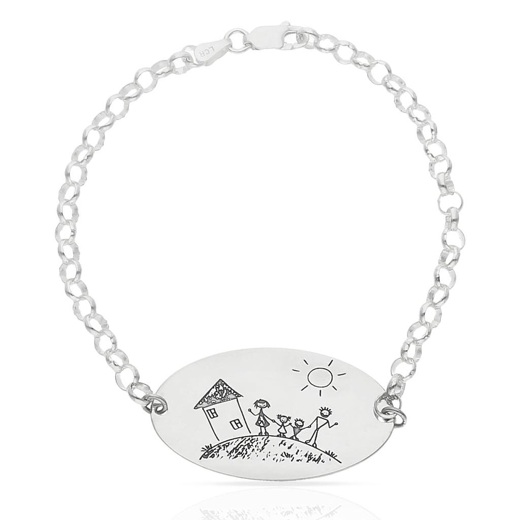 Pulsera de Plata de ley 925 con dibujo personalizado