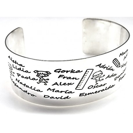 Pulsera de Plata de ley personalizada con hasta 25 nombres