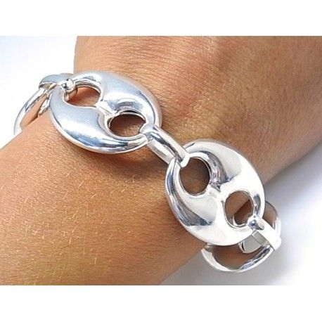 Pulsera de Plata de ley con eslabón calabrote grande 2