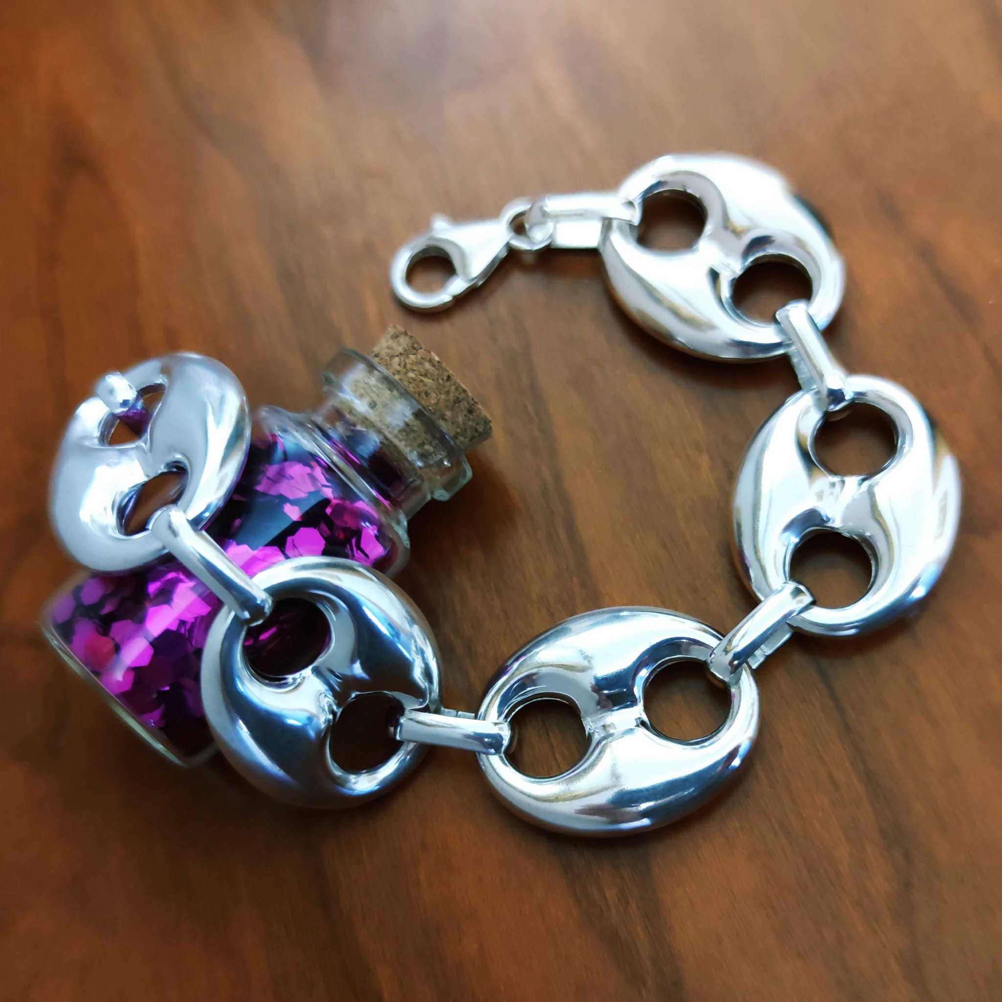 Pulsera de Plata de ley con eslabón calabrote grande 5