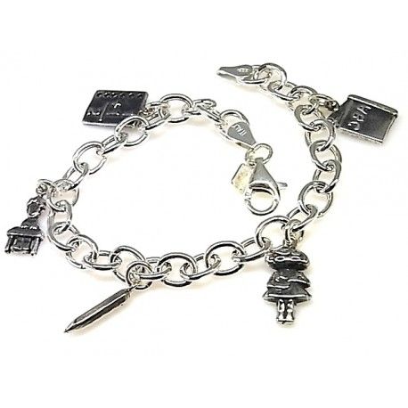 Pulsera para maestra de Plata con colgantes