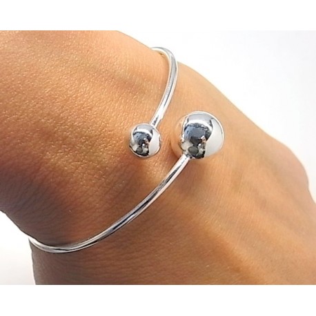 Pulsera rígida bolas de Plata de ley 1