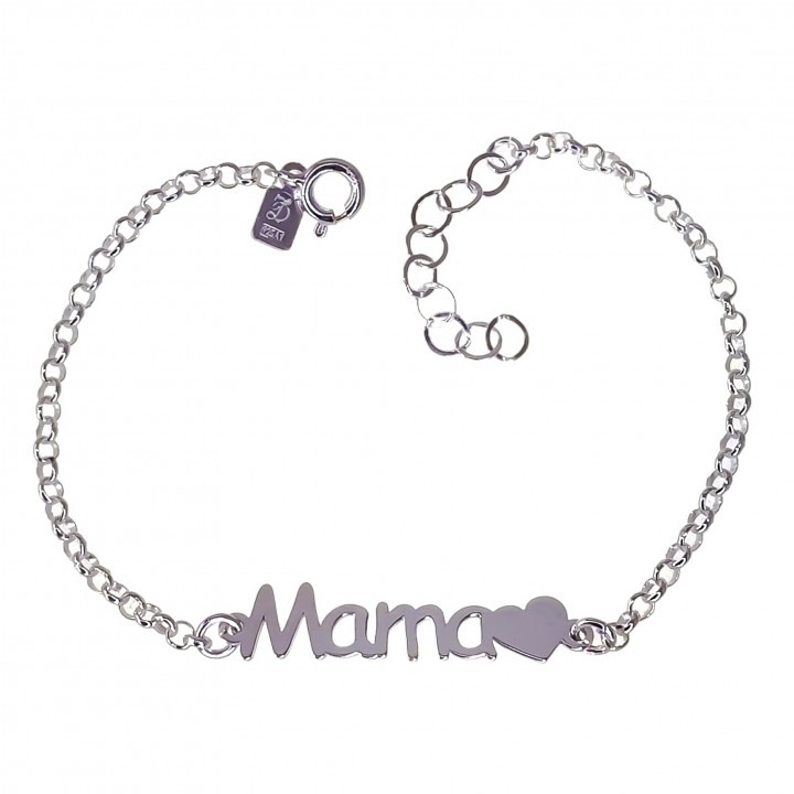 Pulsera mama corazón de Plata de ley 925