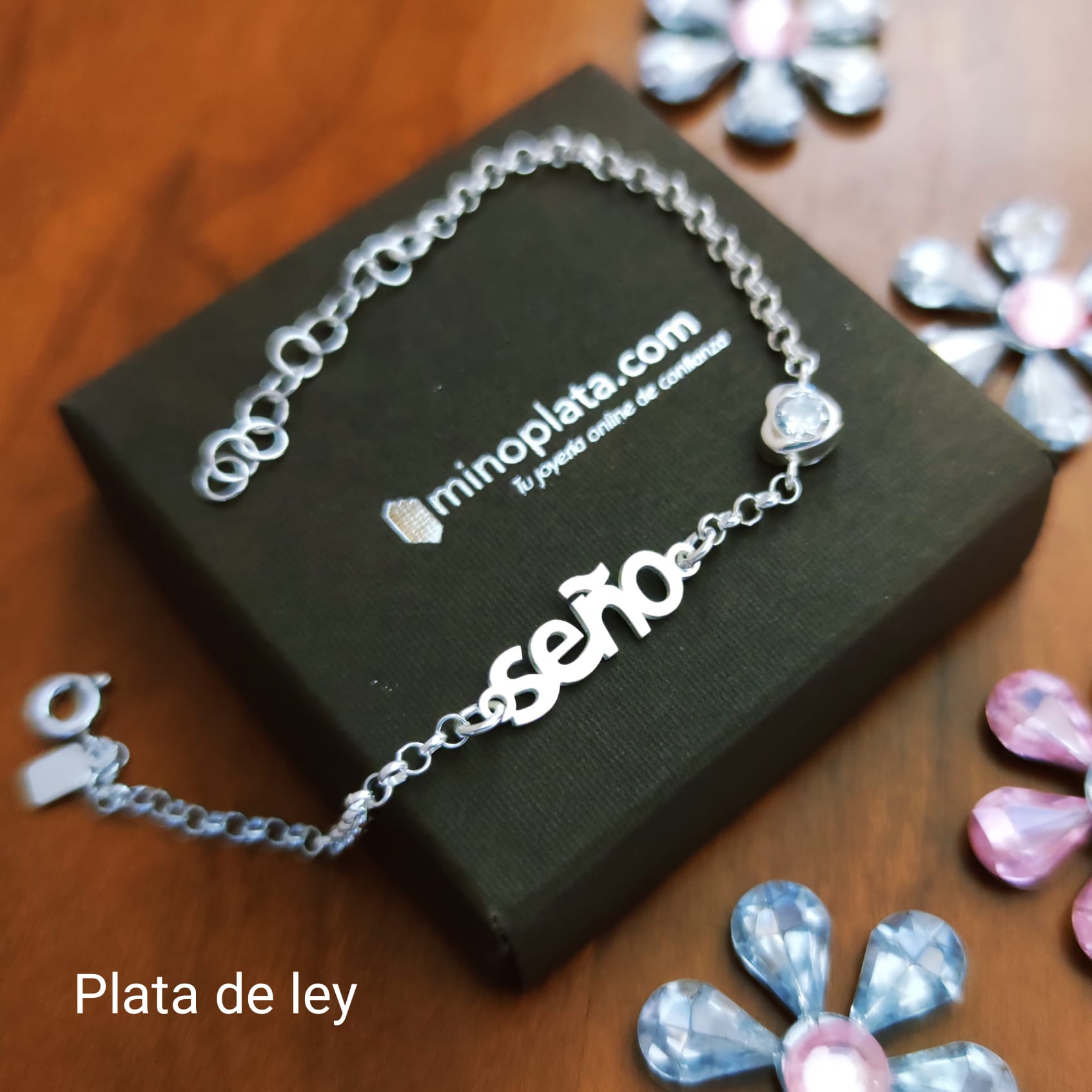 Pulsera de Plata de ley con corazón Circonita para la seño 2