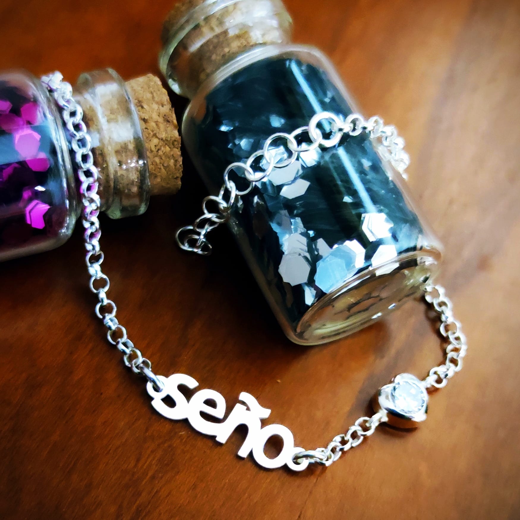 Pulsera de Plata de ley con corazón Circonita para la seño 3