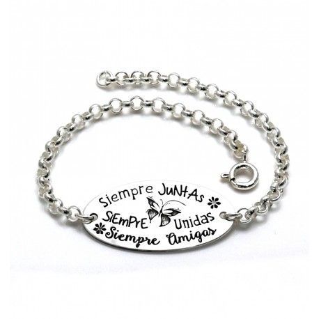 Pulsera para amigas en Plata de ley 