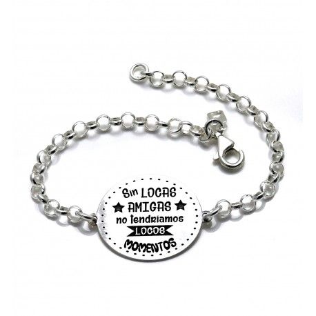 Pulsera de Plata de ley con mensaje 