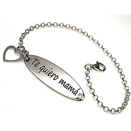 Pulsera Te quiero mamá de Plata