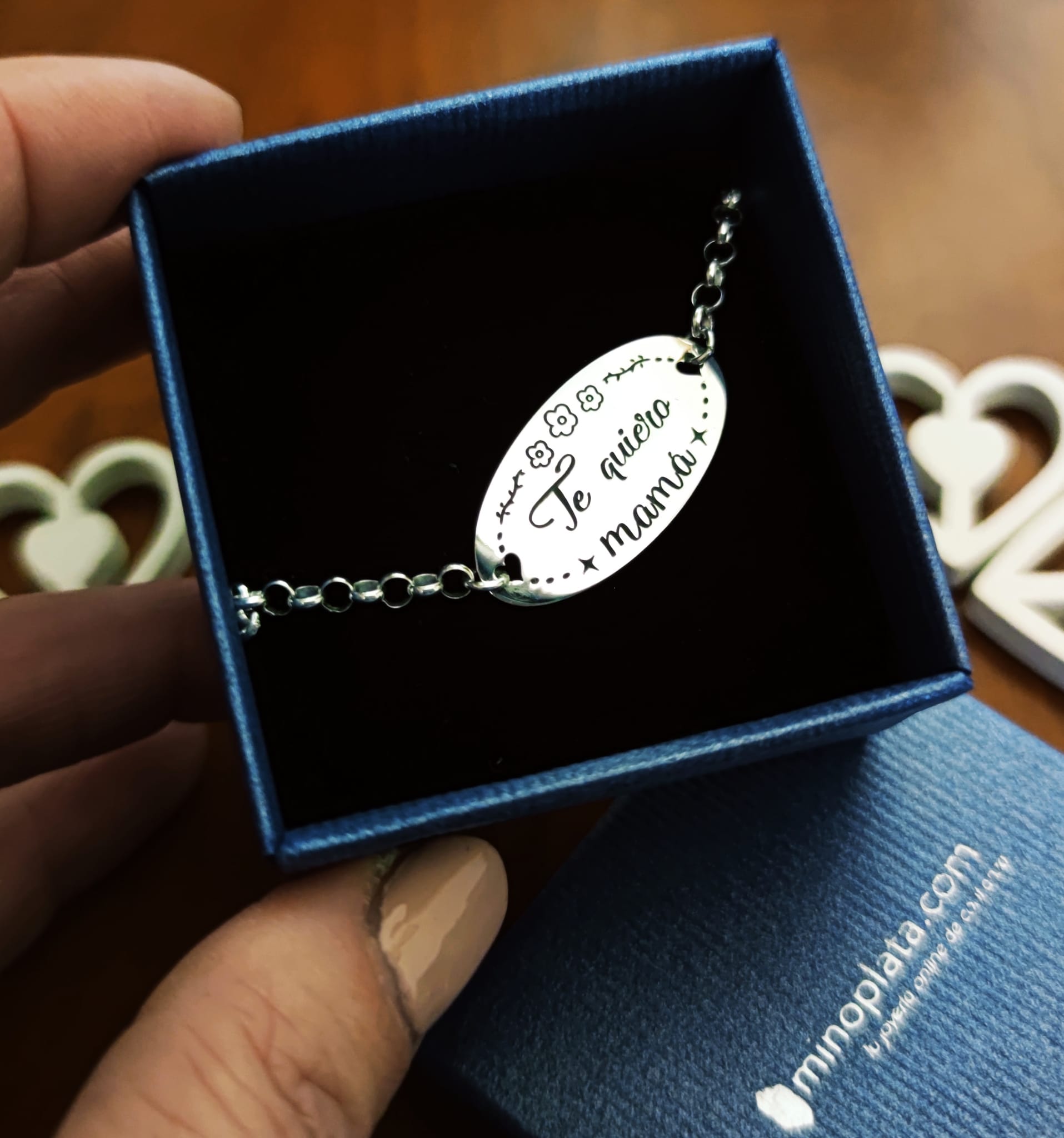 Pulsera de Plata Te quiero mamá 3