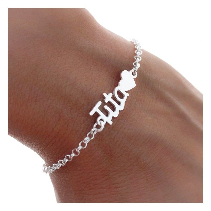 Pulsera tita corazón de Plata de ley 925