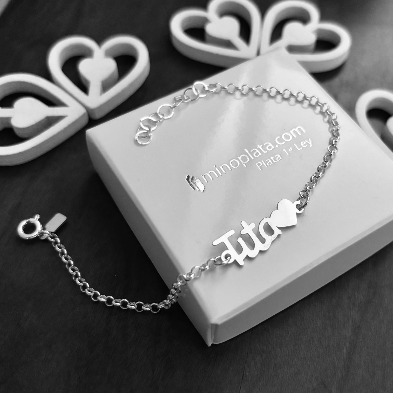 Pulsera tita corazón de Plata de ley 925 1