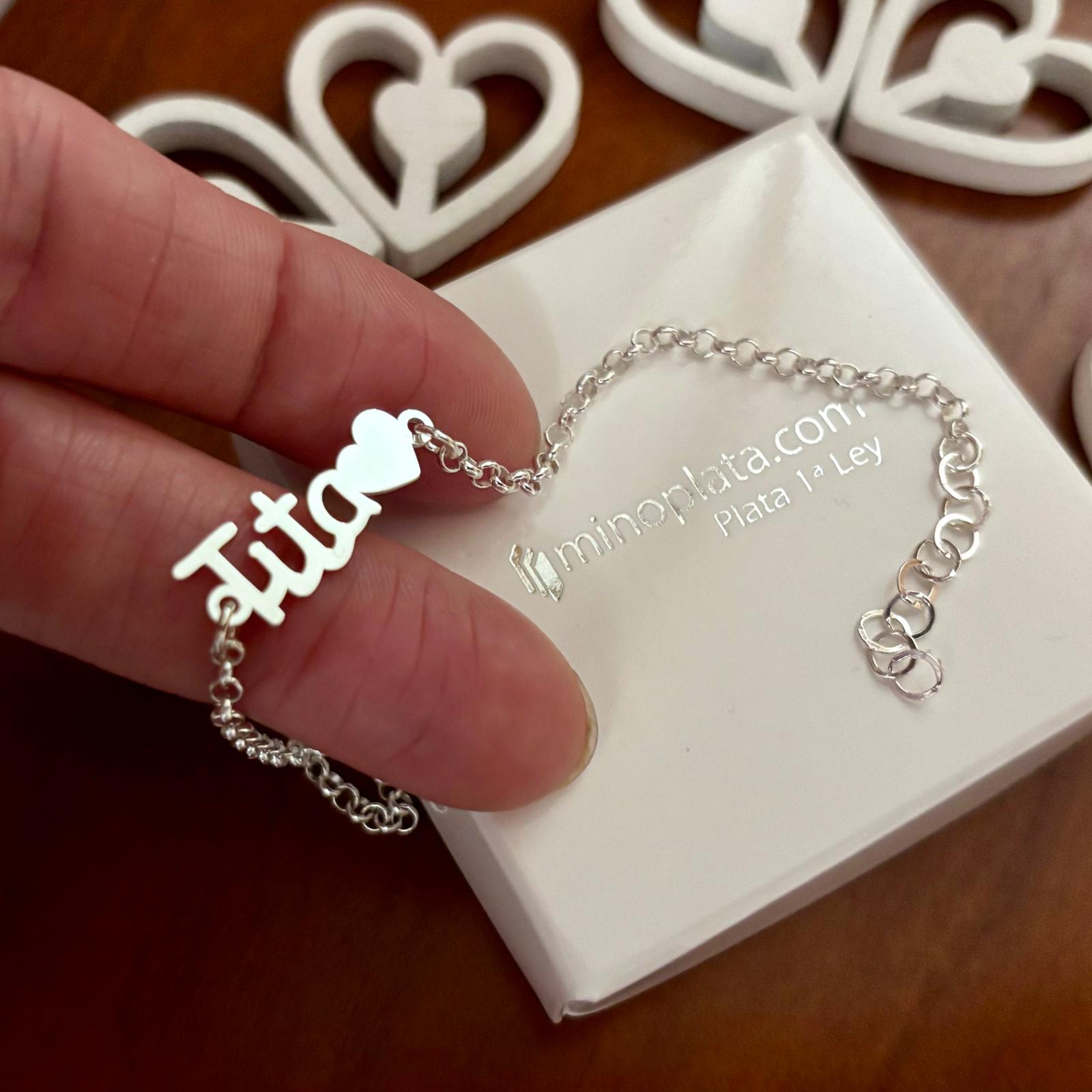 Pulsera tita corazón de Plata de ley 925 2