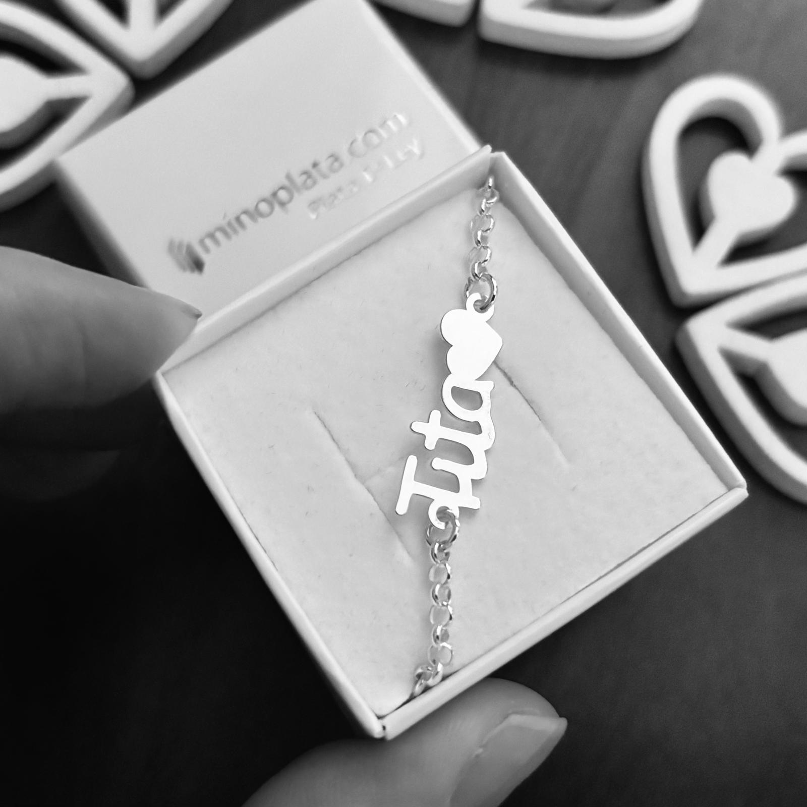 Pulsera tita corazón de Plata de ley 925 4