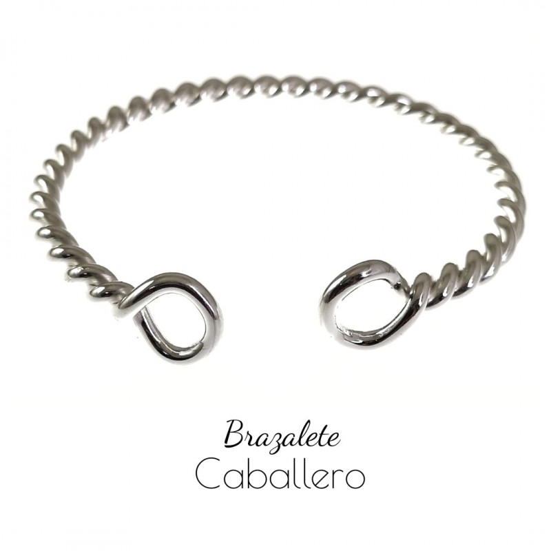 Pulsera tonisa hilo reliado de Plata de ley para caballero