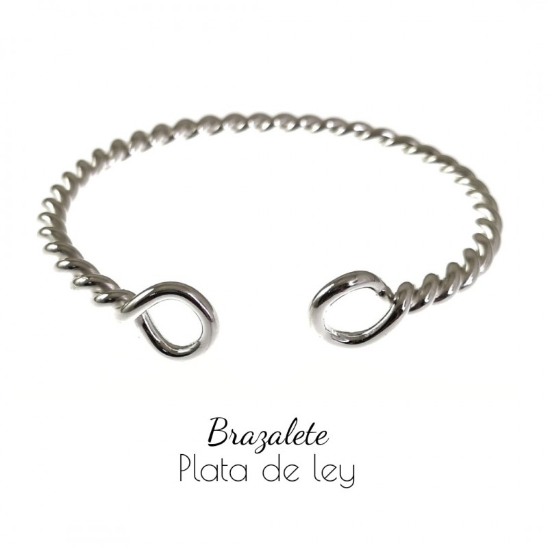 Pulsera tonisa reliada asas de Plata de ley para mujer
