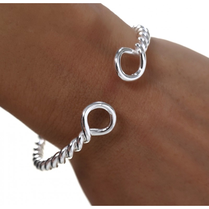 Pulsera tonisa reliada asas de Plata de ley para mujer 4