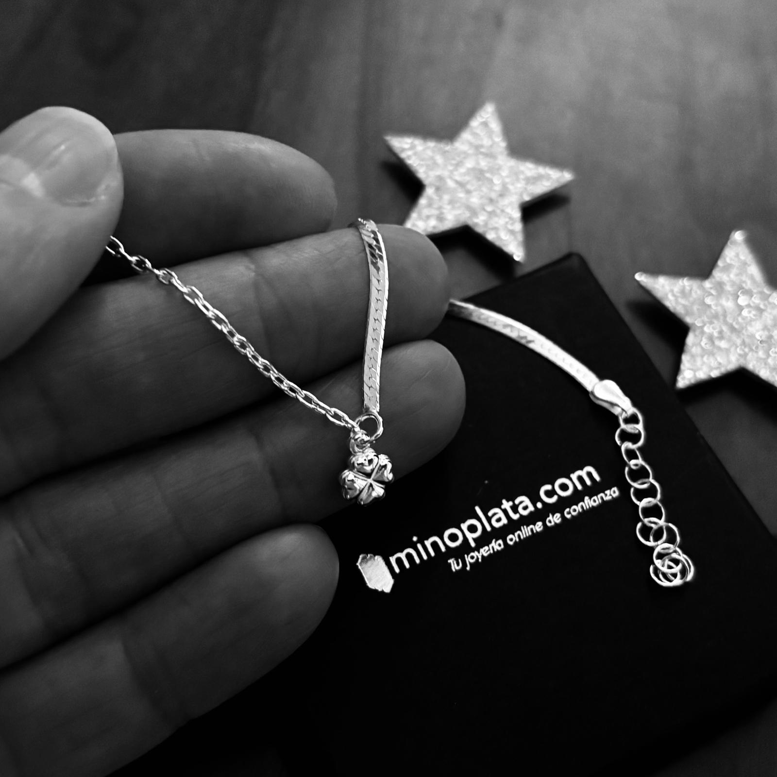 Pulsera trébol de la suerte de Plata de ley 925 3