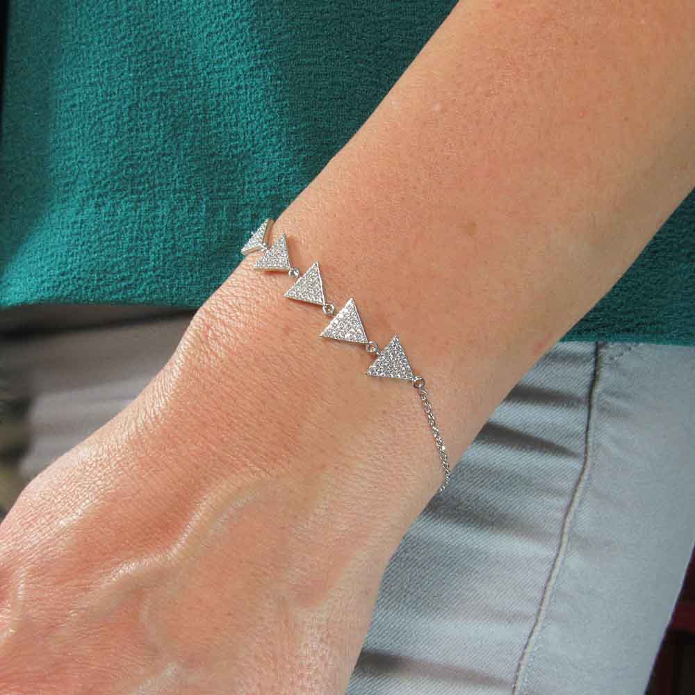 Pulsera triángulos de Plata rodiada y Circonitas microengastadas_1