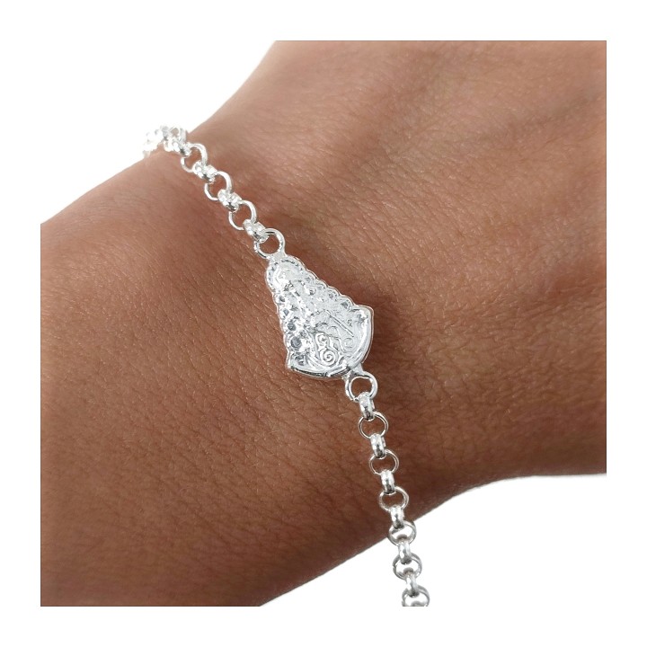 Pulsera Virgen del Rocío de Plata de ley 18cm