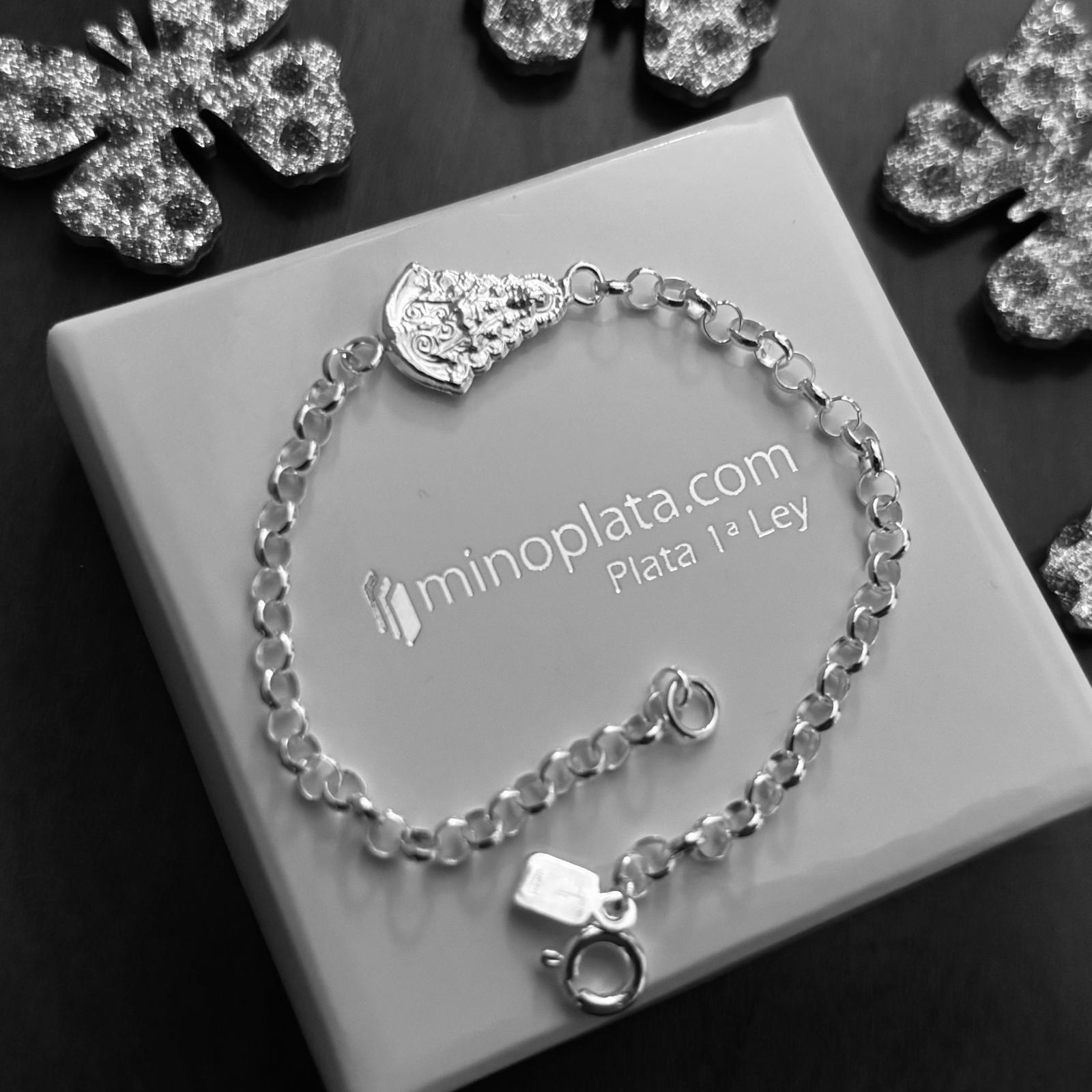 Pulsera Virgen del Rocío de Plata de ley 18cm 4