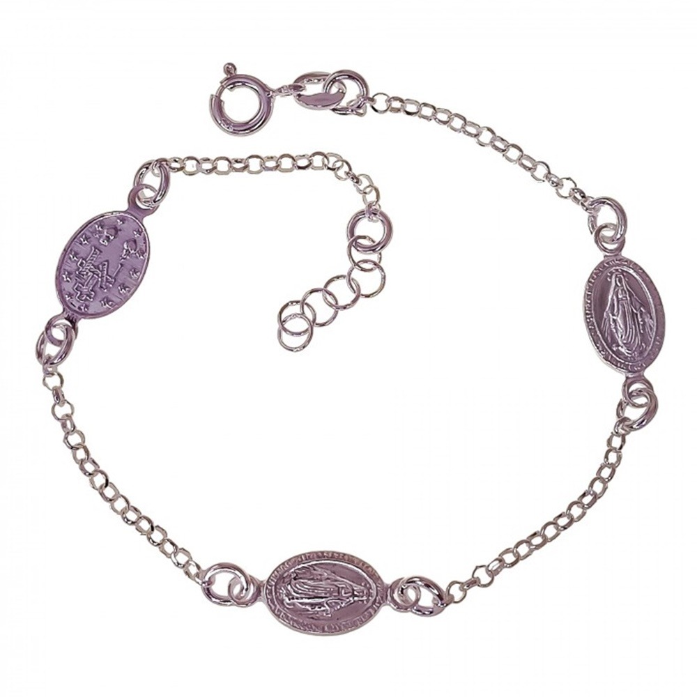 Pulsera Virgen Milagrosa de Plata de ley