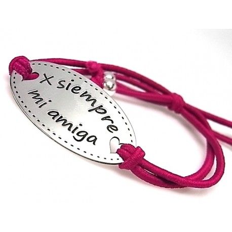 Pulsera X siempre mi amiga de Plata y elástica 1