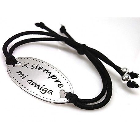 Pulsera X siempre mi amiga de Plata y elástica 2