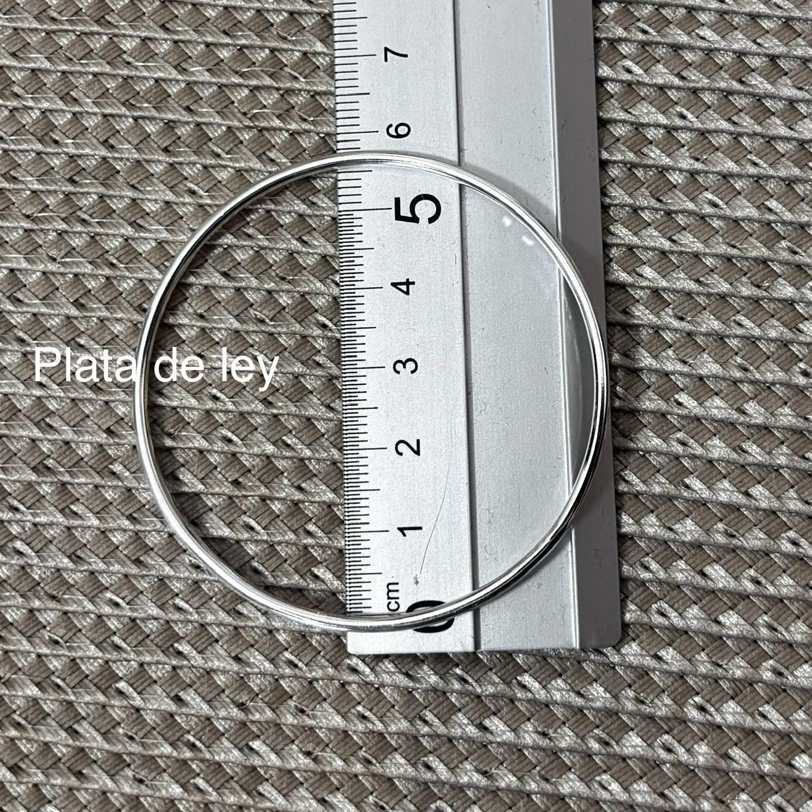 Semanario Pulseras redondas macizas 3mm grosor 55mm de diámetro en Plata de ley 925 (Talla XS)