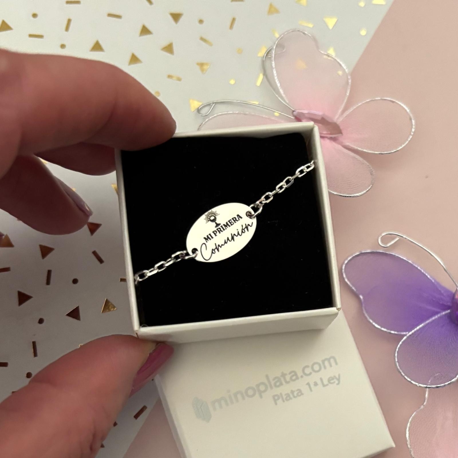 Pulsera Primera Comunión de Plata de ley 925 y Perlas 1