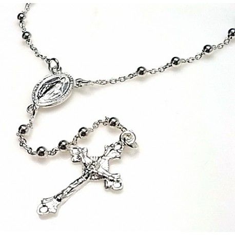 Rosario de Plata con bolas 3 Mm. 5