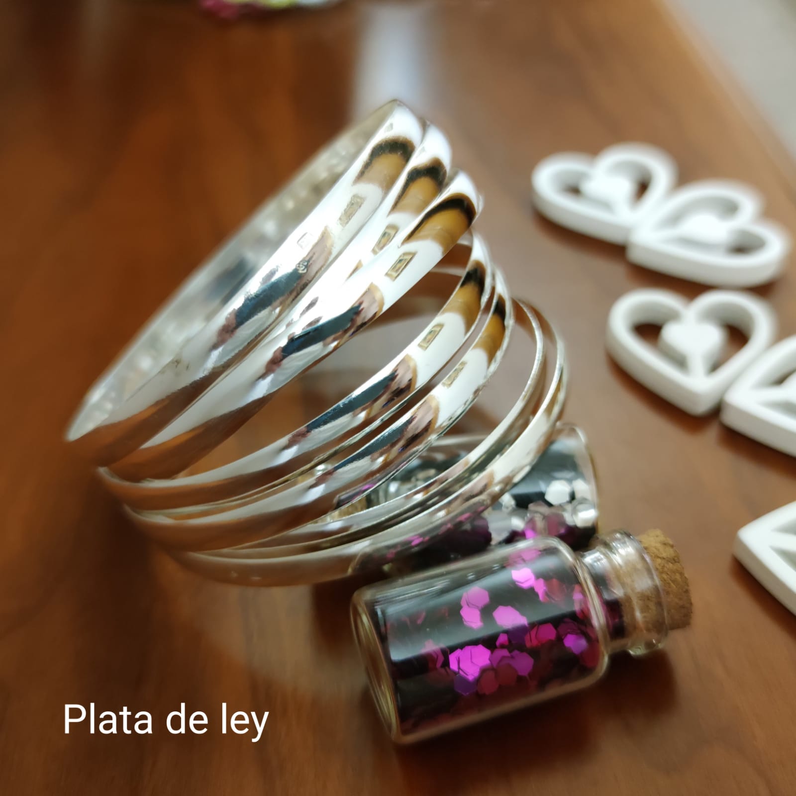 Pulseras Semanario Plata de ley media caña lisas 6mm y 70mm de diámetro (Talla L) 2