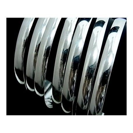 Pulseras Semanario media caña lisa de Plata 7mm y 70mm de diámetro (Talla L)