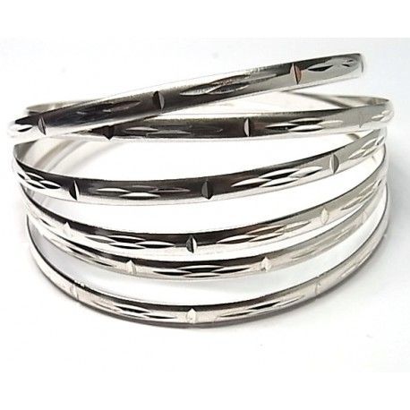 Pulseras Semanario de Plata mate talladas 65 Mm. de diámetro 1
