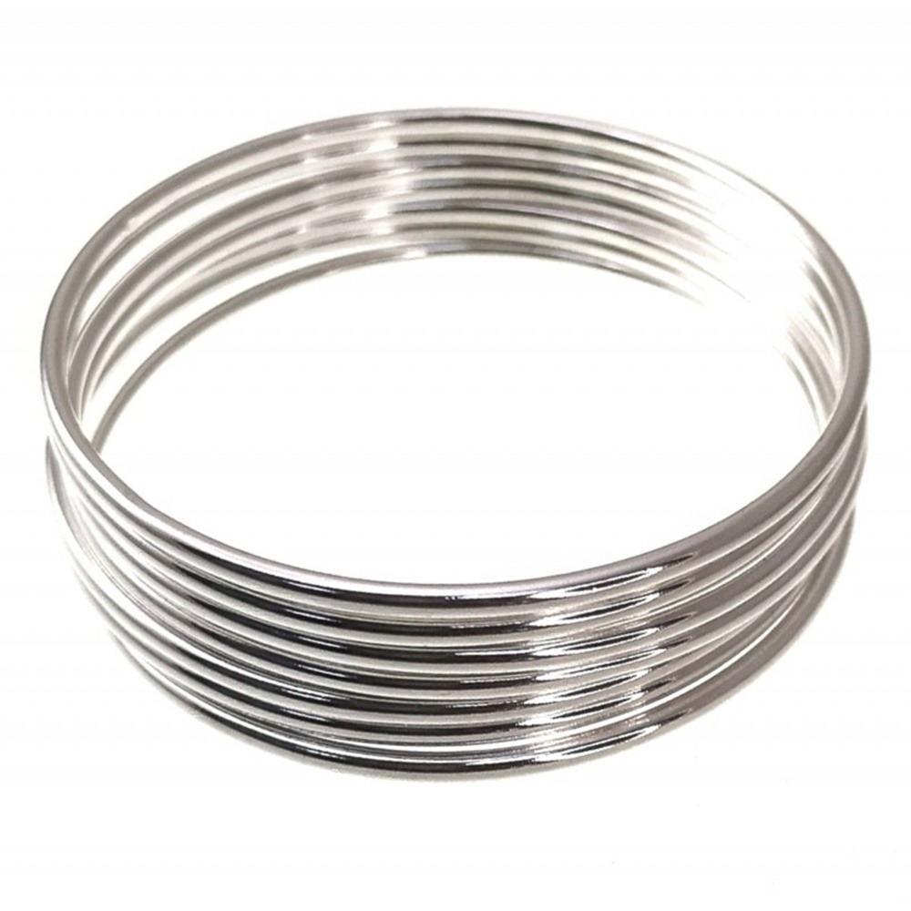 Pulseras Semanario macizas de Plata lisas redondas 2mm - 65mm diámetro (Talla M)