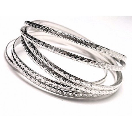 Pulseras Semanario de Plata de ley talladas 3 Mm. y 60 Mm. diám. 1