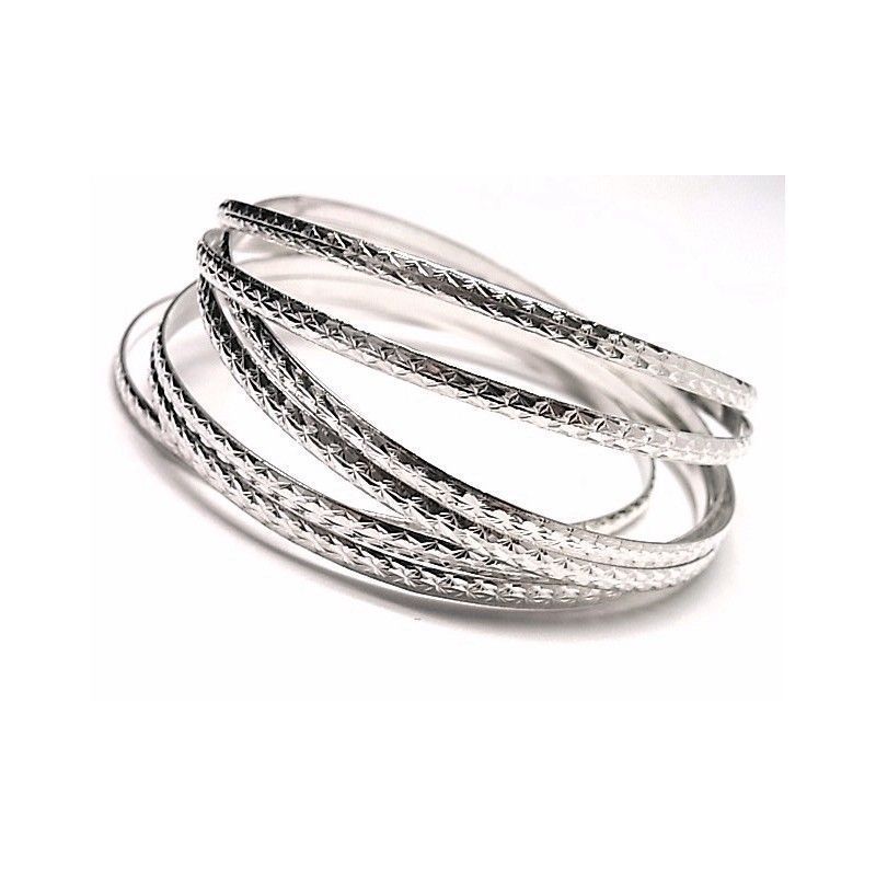 Semanario Pulseras talladas de Plata de ley 3 Mm. y 65 Mm.diám. 1